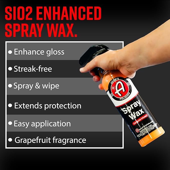 Adam's Polishes Spray Wax Gallon - Premium Infused Carnauba Car Wax Spray For Shine, Polish & Top Coat Paint Protection | Car Wash Enhancer & Clay Bar Lubricant | Car Boat Motorcycle RV Detailing - size: 128 Fl Oz (Pack of 1)