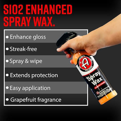 Adam's Polishes Spray Wax Gallon - Premium Infused Carnauba Car Wax Spray For Shine, Polish & Top Coat Paint Protection | Car Wash Enhancer & Clay Bar Lubricant | Car Boat Motorcycle RV Detailing - size: 128 Fl Oz (Pack of 1)