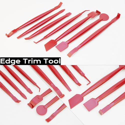 Car Wrap Application Kit Vinyl Wrap Tools for Vehicle Wrapping, Window Tint Film and PPF, with 8.3IN+4IN Vinyl Wrap Squeegee, Wrap Knife and 10pcs Blades, 7in1 Wrap Tuck Tools - color: SET E