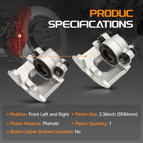 Brtec Front Left & Right Disc Brake Caliper Assembly, Replace 184642 184643 - size: 184642+184643