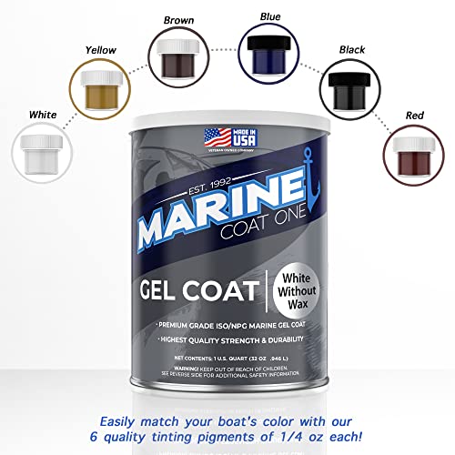 Gel Coat, White Without Wax with MEKP Catalyst - style: Quart, with Color Pigments