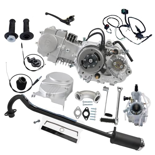 Complete Set of 125cc Engine Air-Cooled 4 Stroke 4 Speed with 15T 428 Chain Sprocket & Air Filter for XR50 CRF50 XR CRF 50 70 ATC70 110 ATC70 Z50 CT70 CL70 SL70 XL ST70 Dirt Pit Bike Motorcycle