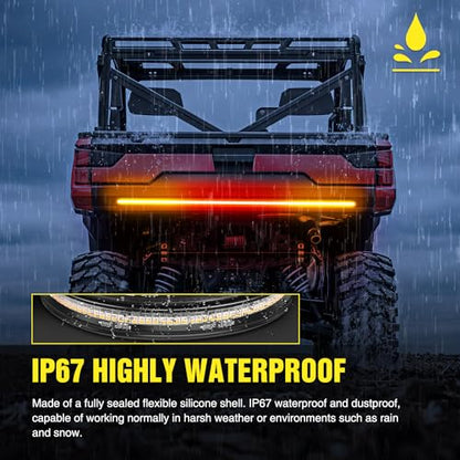 Nilight 30" UTV Tailgate Light Strip Running Brake Turn Signal Light - color: 30" Tailgate Light Strip Red/Amber