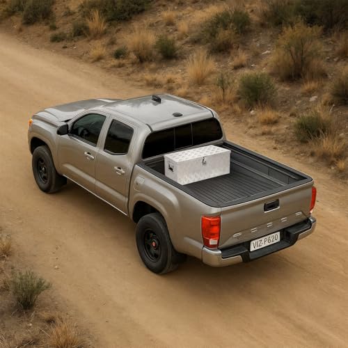 30 Inch Aluminum Truck Bed Tool Box with Side Handles, Lock - color: Silver, size: 30"
