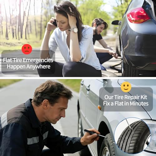 OMFU 70 PCS Screw Plugs for Emergency Flat Tires Repair Tire Plug Kit