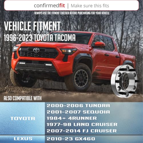 Wheel Accessories Parts 4 Pcs Hub Centric Wheel Spacers Adapters 6x5.5 6x139.7mm 1.25 Inch Thick 106.1mm Hub M12 1.5 12x1.5 Thread Stud Fits Toyota 4-Runner ｜ Tacoma ｜ Tundra ｜ FJ Cruiser - size: 1.25" (4 Pack), style: 00-24 Tacoma (Hub Cebtric)