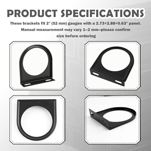 52mm Gauge Pod Mount Single Hole Panel,Sturdy & Durable Metal Gauge Mount Holder for Securing Mounting Gauges,Universal Auto Gauges Mounting Brackets for Car/Truck/SUV