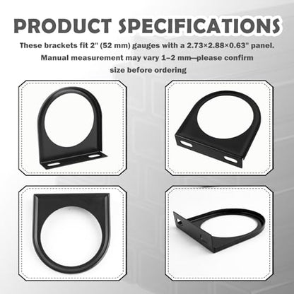52mm Gauge Pod Mount Single Hole Panel,Sturdy & Durable Metal Gauge Mount Holder for Securing Mounting Gauges,Universal Auto Gauges Mounting Brackets for Car/Truck/SUV