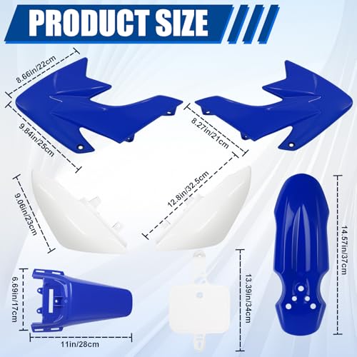Podoy CRF50 Body Fender Kit Plastic Fairing 7PCS with Bolts (Blue) - style: Blue