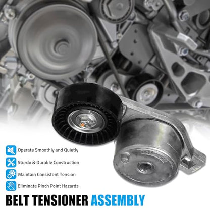 90K-38185 Drive Belt Tensioner Compatible with Town 2001-2017, Replace 90K38185, Tensioner with Pulley for Dodge Caravan Grand Caravan 3.3L 3.8L - size: 90K-38185