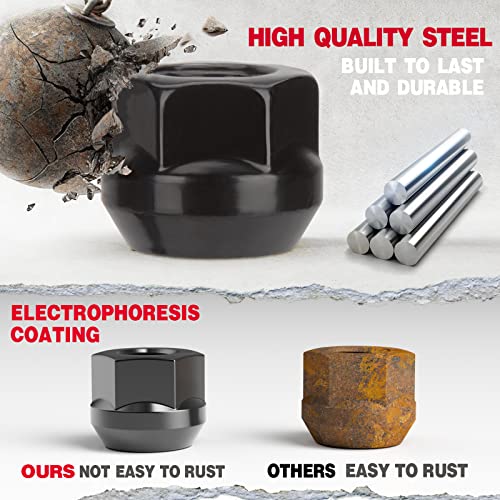 KSP M10x1.25 ATV Lug Nuts for Honda Rancher, 16pcs Black Open End Lug Nuts - color: Black, size: M10X1.25-Hex 17mm
