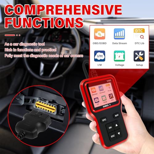 Car OBD2 Scanner, OBDII Vehicle Check Engine Light Code Reader Diagnostic Scan Tool, Real-Time Automotive Engine Fault Scanner, Universal for SUV Automobile Truck