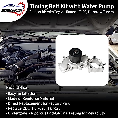 Timing Belt Kit Water Pump, Fit For 1995-2004 Toyota 4Runner, Tacoma 3.4L - size: TKT025 With Thermostat