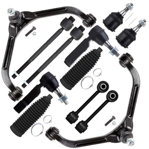 SCITOO Control Arm Ball Joint Sway Bar W/Boots For 02-04 Liberty 12Pcs - color: Control Arm+Tie Rod+Sway Bar+Ball Joint, size: For Jeep Liberty