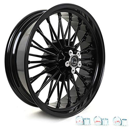 TOFR 19x2.5 Front 18x5.5 Rear Fat Spoke Wheels Rims For Harley Dyna 08-17 - color: 19x2.5 18x5.5 Black, size: Dyna 2008-2017