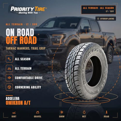 Accelera Omikron A/T LT285/75R17 121/118S All Terrain E (10 Ply) (OWL) Tire - size: 285/75R17