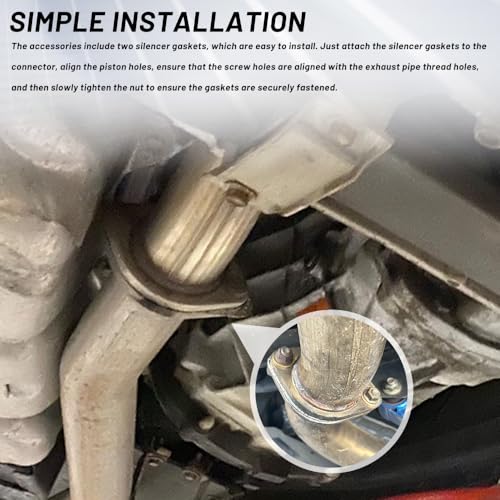 2PCS Car Exhaust Gasket, Exhaust Flange Gasket, Ultra Seal 2-Bolt 2.25-Inch Reinforced High Temperature Exhaust Manifold Gasket, Catalytic Converter Gasket for Most Cars Trucks (2.25 Inch) - color: 2.25 Inch