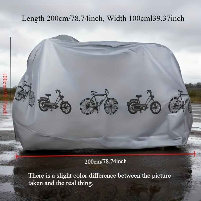 Heavy Duty All Weather Bike Cover Black EVA Non Woven Material Waterproof & Dustproof Universal Bicycles Electric Bikes Mountain Road and Motorcycles Easy to Clean Outdoor - color: black out