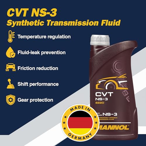 MANNOL 8220 NS-3 Synthetic CVT Transmission Fluid, Smooth Gear, Bottle, 1L (Pack of 3) - size: 1L (Pack of 3)