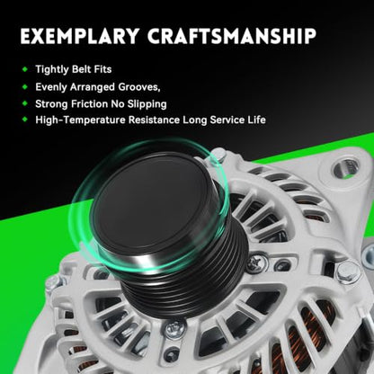 11231N Alternator for Chrysler 200 2011-2013, Sebring 07-10, Fit for Dodge Avenger 08-13, Caliber and Jeep Compass 07-12, Patriot 07-17, A2TJ0481 AMT0194 VMT0194 4801323AC 4801323AD - size: 11231N