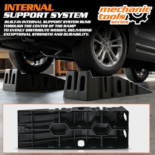 MoNiBloom Car Ramps Set of 2, Heavy-Duty 2.5 Ton (5000 lb)