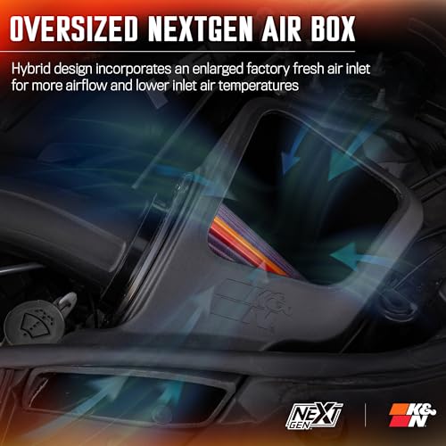 K&N NextGen Cold Air Intake System: High-Flow Cotton Filter: Compatible with 2011-2026 DODGE/JEEP: Durango, Grand Cherokee, 50-1563 - style: NextGen