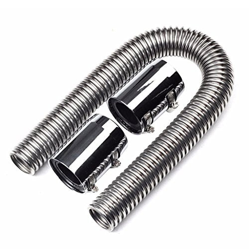 24" Stainless Steel Radiator Flexible Coolant Water Hose Kit - color: Silver, size: 24 Inch