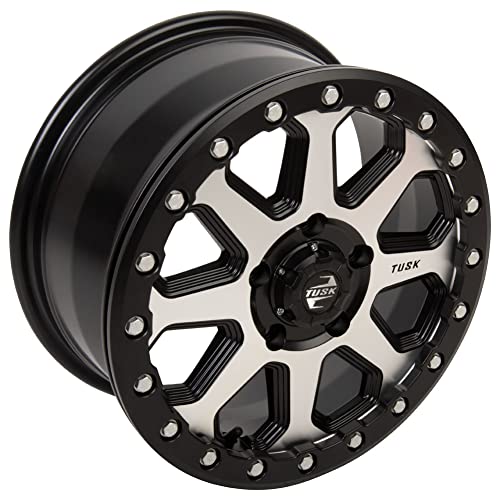 Tusk 5/114.3 Uinta Beadlock Wheel - 15x7 Compatible with Polaris RZR Pro R - color: Machined/Black