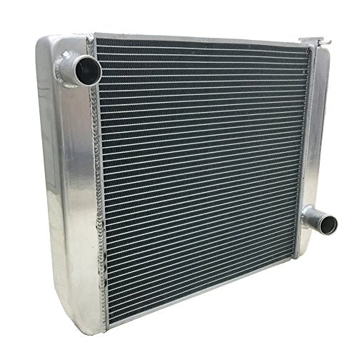 JSD 2 Row Single Pass Universal Aluminum Racing Radiator Overall 24" x19" x3" Compatible with Chevy GM SBC BBC - size: 24" x19" x3"