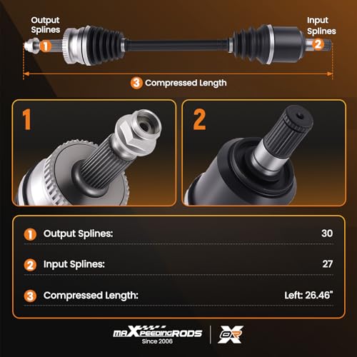 maXpeedingrods Front Left CV Axle Shaft Assembly for Hyundai Sonata - size: for 66-3829