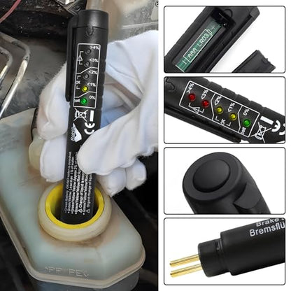wuyaoyao Brake Fluid Liquid Tester Pen with 5 LED Indicators, DOT 3 DOT 4 DOT 5.1 Brake Fluid Tester Pen, Brake Fluid Liquid Testing Pen Auto Brake Diagnostic Tool for Check Engine