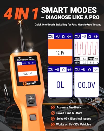 KM06 8-35V Automotive Circuit Tester, Power Circuit Probe & Component Activation - color: Amber Orange