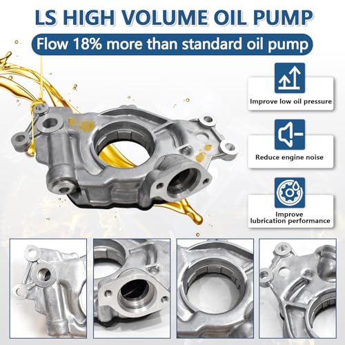 High Volume LS Oil Pump 5.3 Timing Chain Timing Cover Gasket Kit Fit for 2007-2013 Chevy Silverado 1500 Tahoe GMC Sierra Yukon Buick Cadillac 4.8 5.3 6.0 6.2L No VVT