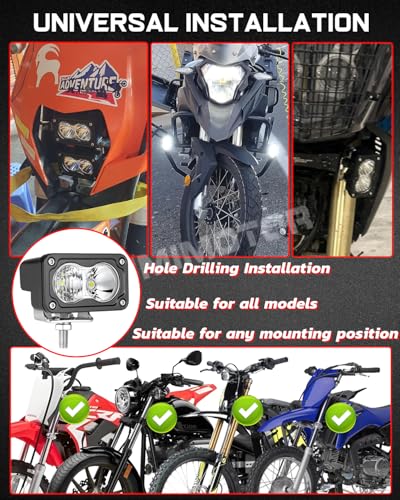Dirt Bike Light Bar Motorcycle Headlight Light Kit w/Switch for 7/8" Handlebar Electric Dirt Bike E-Bike Minibike ATV Motorcycle