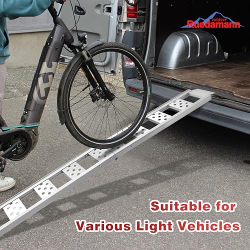 Ruedamann 1PC 6FT Folding Aluminum Motorcycle Ramp, 440 lbs Capacity - size: 1PC