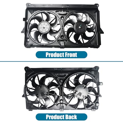Radiator Cooling Fan Assembly Replacement for 2007-2014 Yukon Tahoe Escalade Suburban Silverado Sierra 1500 Dual Fan 4.8L 5.3L 6.0L 6.2L Engine Cooling Fan #GM3115211