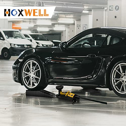 HOXWELL Car Ramps for Jack Support and Lift Vehicle Maintenance, Lightweight Low Profile Car Ramps for Garage, Heavy Duty Tire Ramps for Low Chassis Cars, 17.5''x10''x3.14'' (2PCS) - size: NB265-2PCS