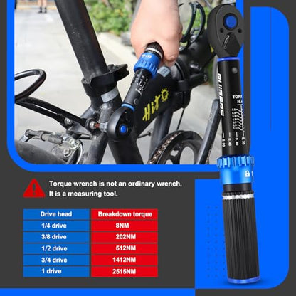 1/4" Drive Small Torque Wrench 1-8 Nm (8.85-70.8 in lb) ±3% Precision, Dual-Direction 72-Tooth Click Low Torque Wrench for Bicycle, Electronics, Small Engine Repair, and Delicate Fasteners - size: 1/4" 1-8nm