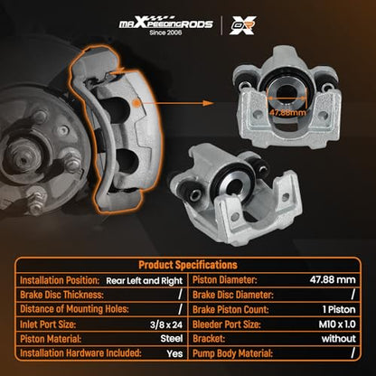 maXpeedingrods for 18-4755 18-4754 Rear Brake Calipers for Ford Explorer - size: 18-4755+18-4754