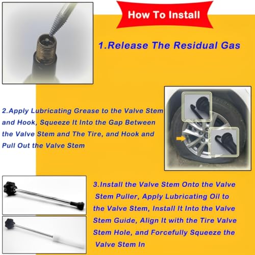 Tire Valve Stem & Core Removal Replacement Installation Tool Kit