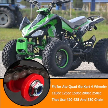 HOLATO Chain Tensioner Adjuster Roller Guide with Spring for Go Kart 4 Wheeler Atv Quad 110cc 125cc 150cc 200cc 250cc That Use 420 428 And 530 Chain Heavy Duty Part Red