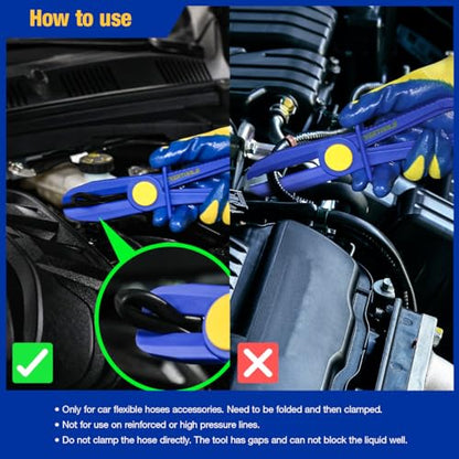 6PCS Hose Pinch Off Pliers Set, Straight Hose Clamp Pliers for Fuel Line, Brake Hose, Coolant Hose, Radiator Hose, Gas Line & Flexible Hoses with Oxford Storage Bag - style: Straight