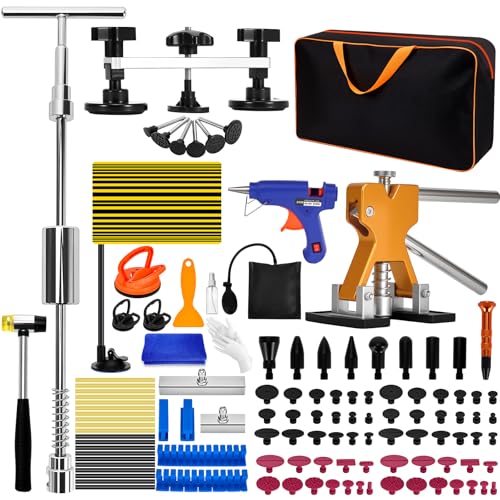 Car Dent Puller Kit, Paintless Car Dent Repair Kit with Lifter, 2 in 1 Slide Hammer & Suction Cup, Dent Puller Kit Auto Body Dent Remove Tool for Auto Body Dents, Hail Damage, Door Dings