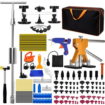 Car Dent Puller Kit, Paintless Car Dent Repair Kit with Lifter, 2 in 1 Slide Hammer & Suction Cup, Dent Puller Kit Auto Body Dent Remove Tool for Auto Body Dents, Hail Damage, Door Dings