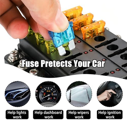 80 PCS Standard Car Fuses Assortment Kit, Blade Fuses Automotive Fuse Kit - size: 80pcs Standard