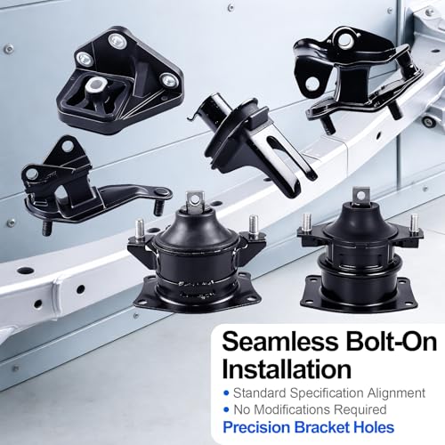6PCS Engine Motor Mount Set Compatible with Accord 2003-2007 L4 2.4L Auto - size: 2003-2007 Honda Accord 2.4L Auto