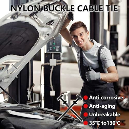 200Pcs Nylon Universal Cable Tie Buckle for Car, New Multifunctional Heavy Duty Self Locking Automotive Fasteners for DIY Car Repair, Wire Management, Home,Office Use