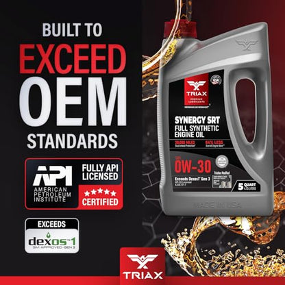 TRIAX Synergy SRT 0W-30 Full Synthetic Engine Oil API SQ/ILSAC GF-7A Licensed | 20,000 Miles of Protection (5 Quart) - size: 5 Quart