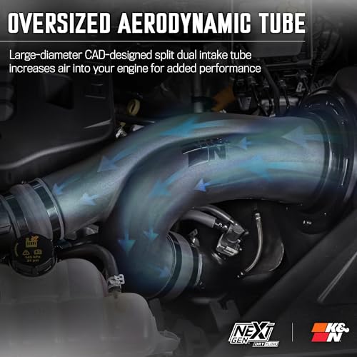 K&N NextGen Cold Air Intake System: Dry-Flow Cotton Filter: Compatible with 2021-2025 FORD F150; F150 Raptor; 50-2617D - style: NextGen Dryflow