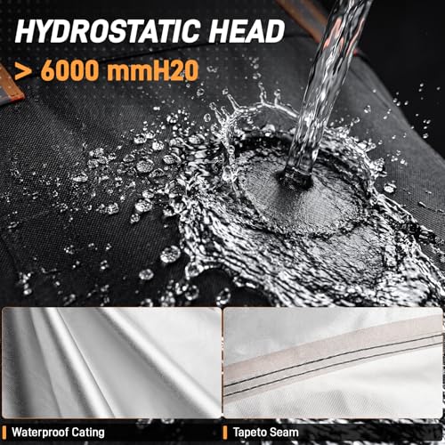 Waterproof Motorcycle Cover 420D Heavy Duty with Side Top Box Compatible with Harley Davidson Touring,Touring Ultra Limited Road King Street Glide Road Glide Electra Glide(116" x 47" x 53") - color: Gray